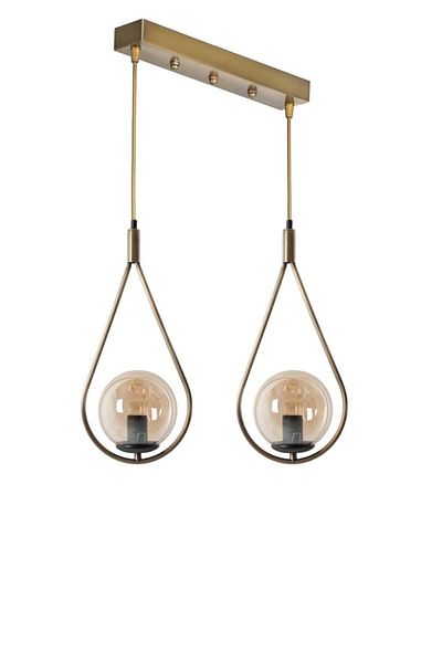 Lumexx Damla 2-Piece Row - Honey Glass Antique Pendant Lamp