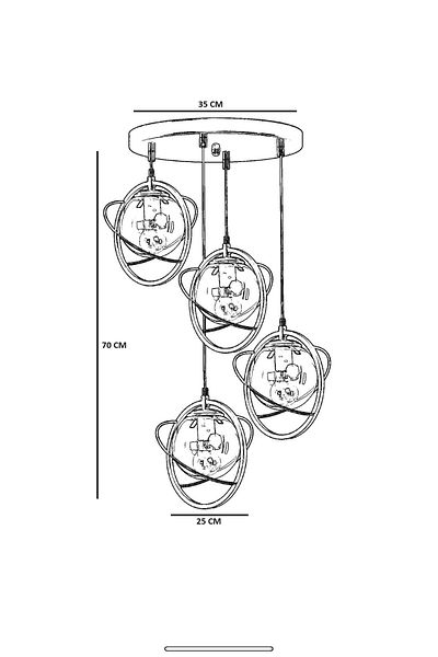 Lumexx NEPAL 4-Piece Black Fume Glass Tray Pendant Lamp