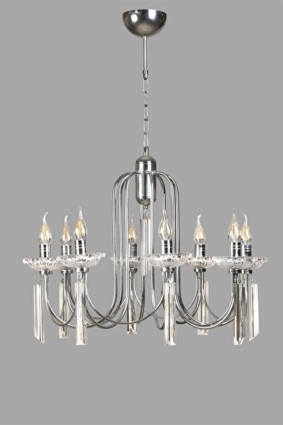 Lumexx KONTES 8 Lİ KROM RUSTİK AVİZE