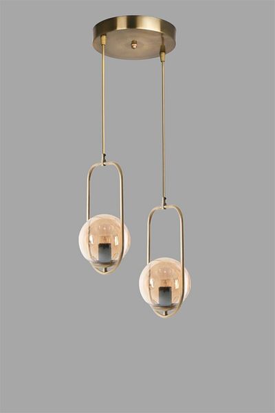 Lumexx Ahu Antique Pendant Lamp with 2 Trays and Honey Glass