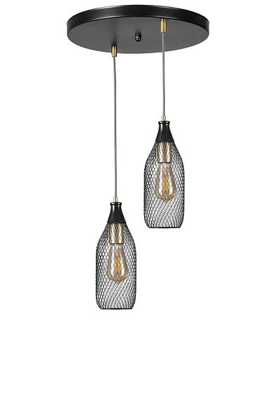 Lumexx Black Rio 2 Piece Pendant Lamp Set with Tray