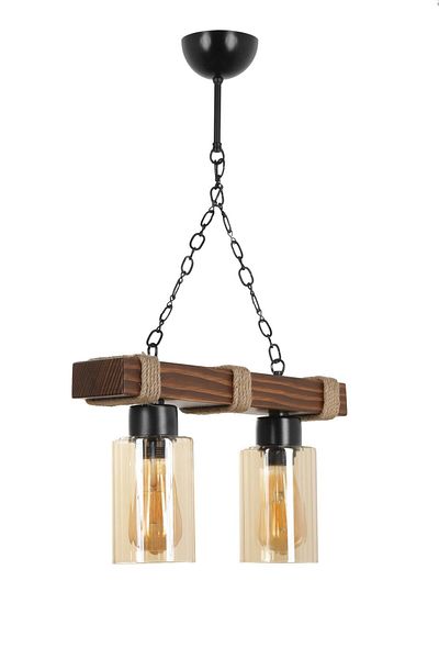Lumexx Jasmin Set of 2 - Wooden Walnut Cylinder and Honey Glass