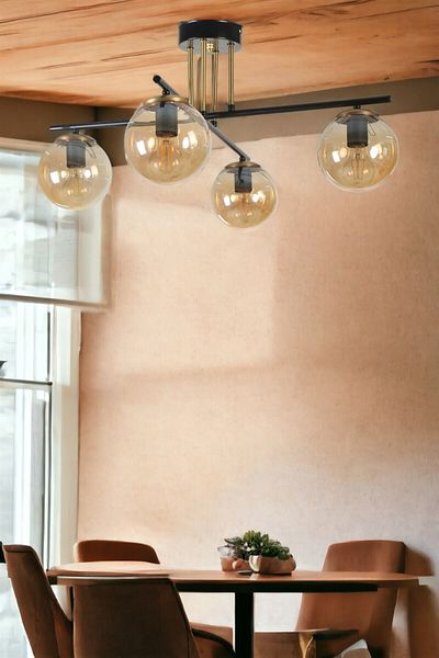 Lumexx OSLO Set of 4 Black Honey Glass Chandelier