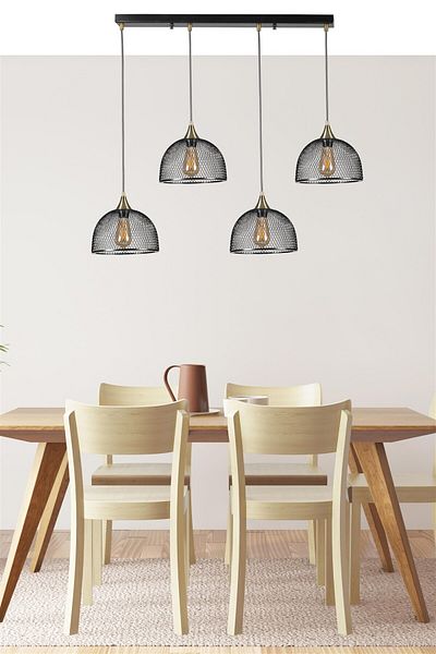Lumexx ROTA 4 Row Black Pendant Lamp Set