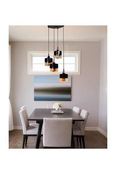 Lumexx Sahra Black 4-Piece Tray Pendant Lamp Set
