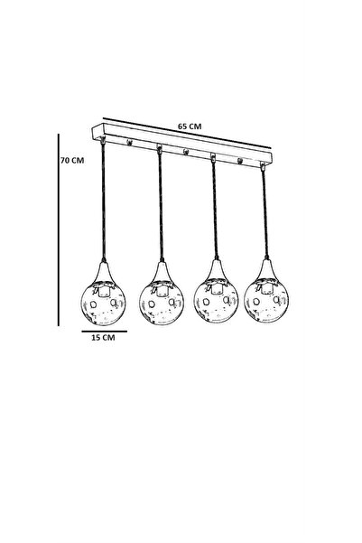 Lumexx AFRA 4 LÜ SIRALI ESKİTME BAL CAMLI SARKIT