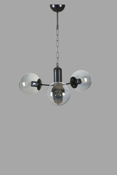 Lumexx Bankok 3-Piece Black Fume Glass Chandelier Set