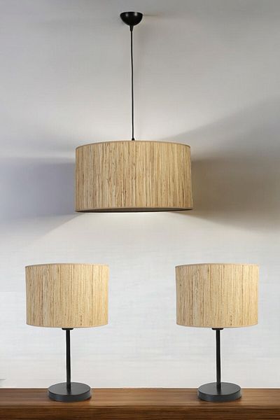 Lumexx Bamboo 010 Lampshade Chandelier - Set of 3