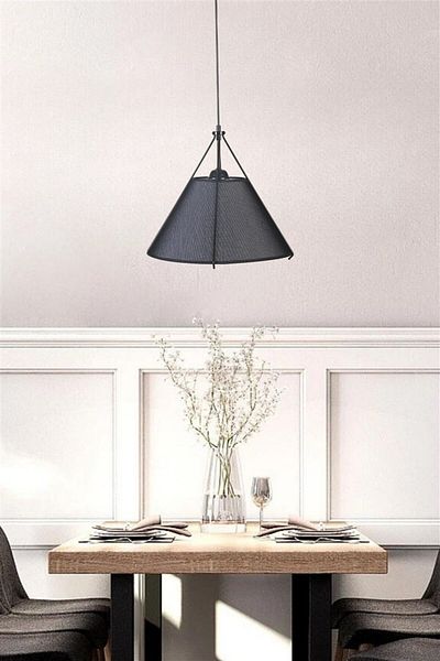 Lumexx ROMEO Black Wicker Lampshade Pendant Lamp