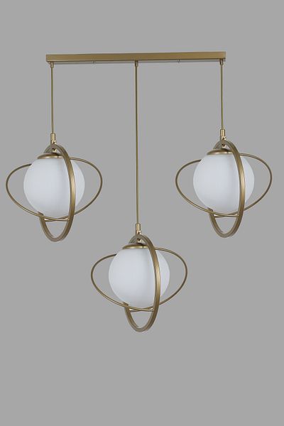Lumexx NEPAL 3 Row White Glass Antique Pendant Lamp