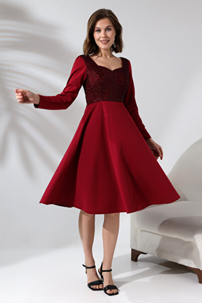 Fasmia Бордовий сукня з бретельками F139