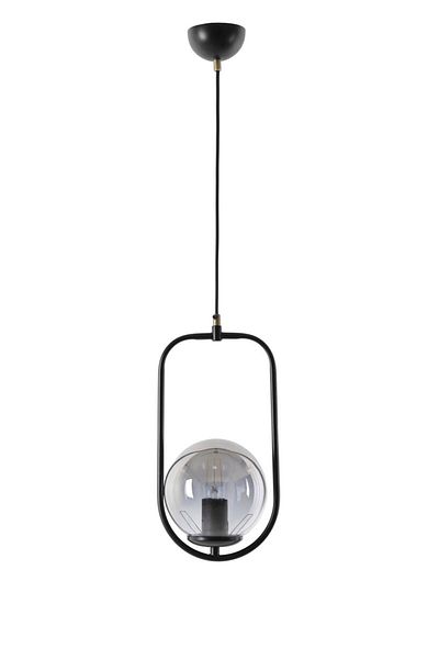 Lumexx Ahu Single Smoked Glass Black Pendant Lamp
