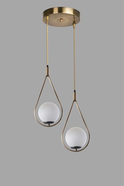 Lumexx White Glass Drop Antique Pendant Lamp with 2 Trays
