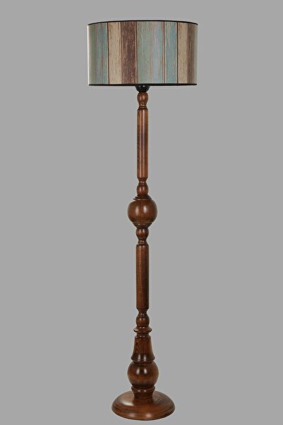 Lumexx Pırıl Ceviz Lambader Silindir Renkli Abajurlu