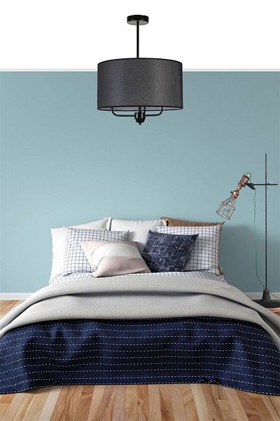 Lumexx 3-Piece Pendant Chandelier Set with Black Wicker Lampshade