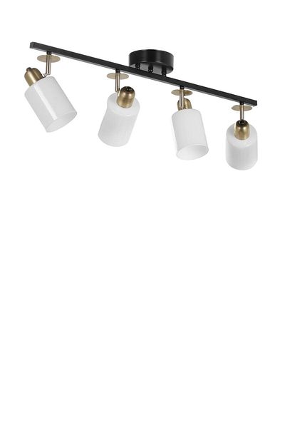 Lumexx Nomi 4 Row - Black and White Glass Chandelier Set