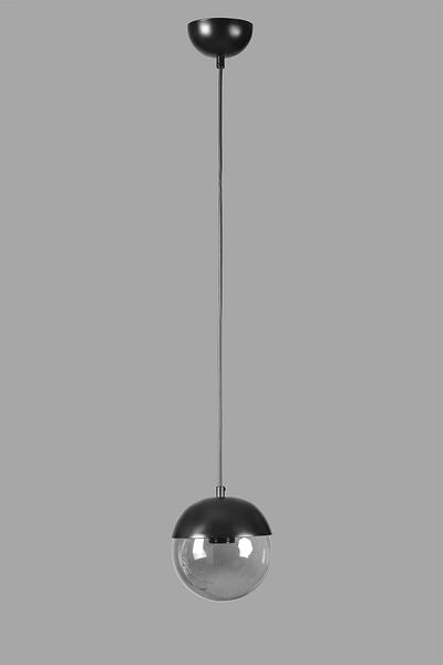 Lumexx Black Fume Globe Single Glass Pendant Lamp