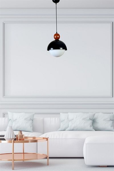 Lumexx RETRO 3 - Black and White Glass Pendant Lamp