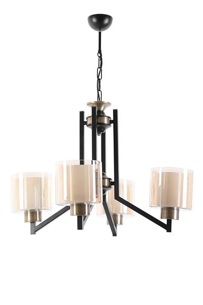 Lumexx Ruby 4-Piece Black Honey Glass Chandelier