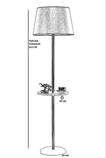 Lumexx MERCAN ESKİTME SEHPALI PRAMİT AÇIK HASIR LAMBADER
