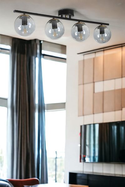 Lumexx 4-Piece Black Fume Glass New Can Chandeliers