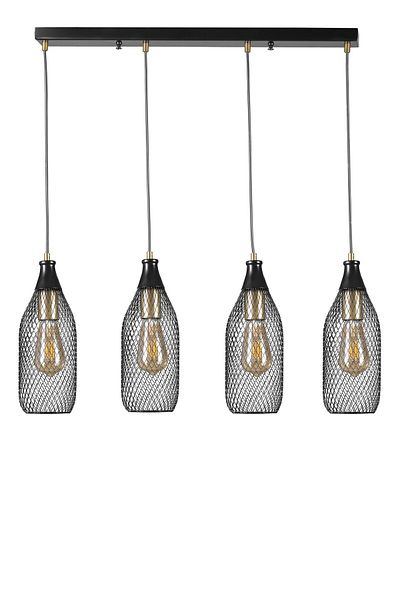 Lumexx RIO 4 Row Black Pendant Lamp Set