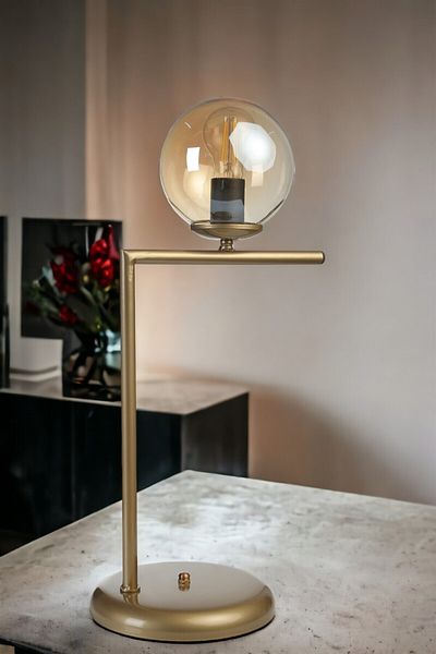 Lumexx Honey Glass Ariza Antique Table Lamp