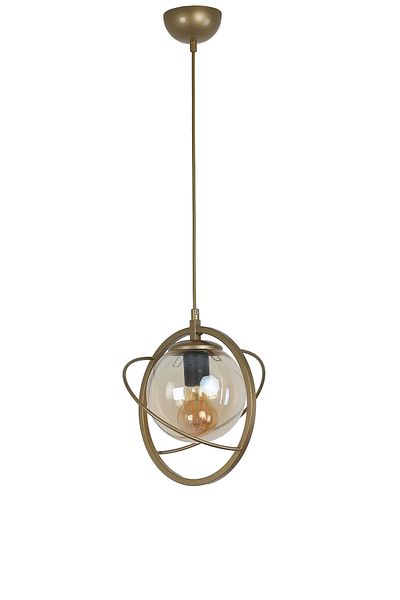 Lumexx Nepal Single Antique Honey Glass Pendant Lamp