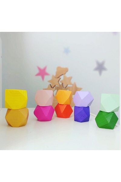 Woodblocks Waldorf Balance Game 10 Pieces
