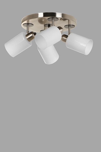 Lumexx Nomi 4-Piece Chrome Chandelier Set with White Glass Tray