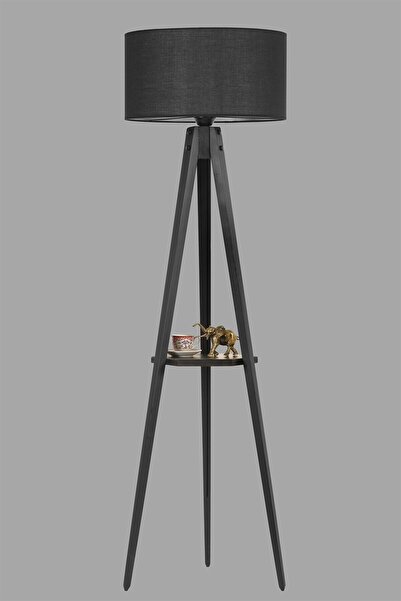 Lumexx SEHPALI TRİPOD SİYAH SİLİNDİR SİYAH ABAJURLU LAMBADER