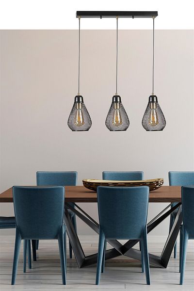 Lumexx ARMUT 3 Row Black Pendant Lamp Set
