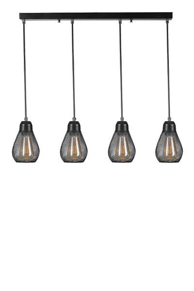 Lumexx 4 Row Black Bulb Pendant Lamp Set
