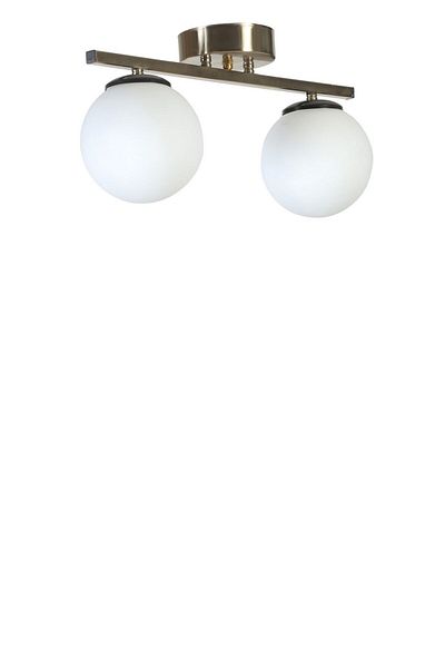 Lumexx 2-Piece Matte Chrome White Glass New Chandelier Set