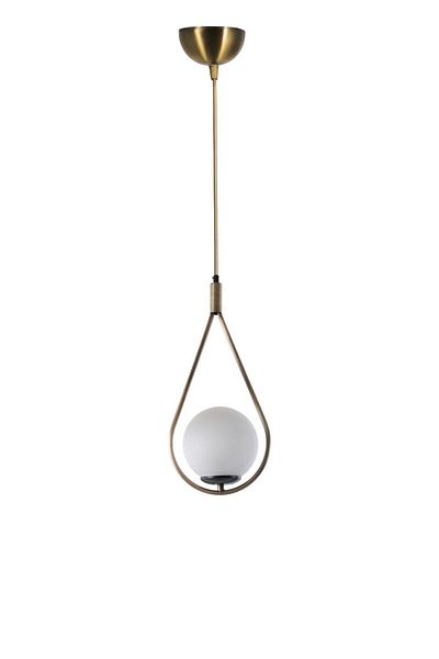 Lumexx White Glass Drop Single Antique Pendant Lamp