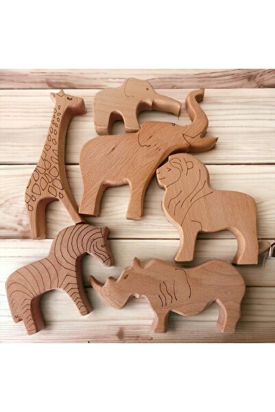 kikadu مجموعة حيوانات سفاري مونتيسوري (الخشب الصلب)