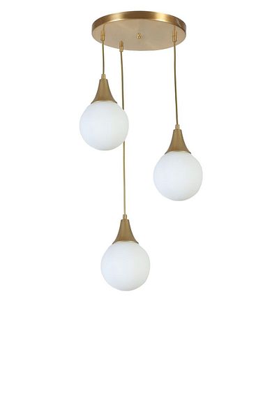 Lumexx AFRA 3 - Antique Pendant Lamp with White Glass Tray