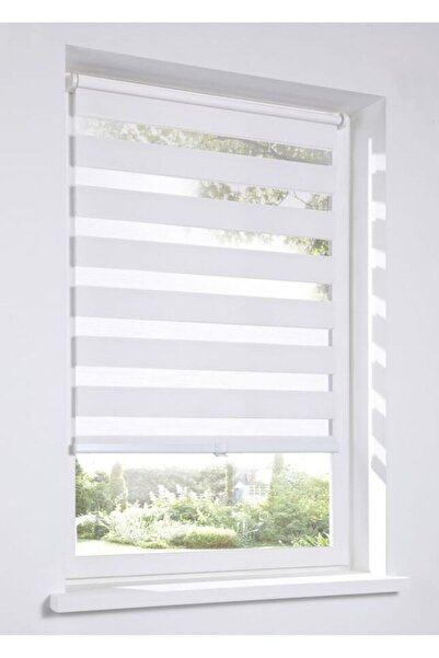 Kidmex Beyaz Bambu Zebra Stor Güneşlik Perde