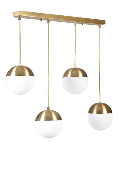 Lumexx White Glass Globe 4 Row Antique Pendant Lamp