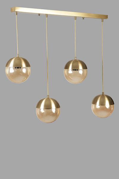 Lumexx 4 Row Globe Antique - Honey Glass Pendant Lamp