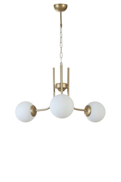 Lumexx Nevada 3-Piece Weared White Glass Chandelier