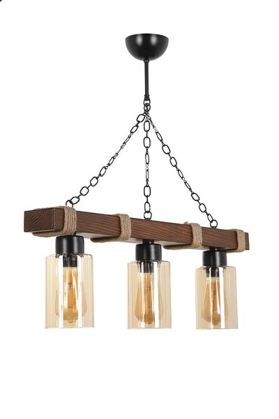 Lumexx Jasmin 3-Piece Wooden Walnut Cylinder Honey Glass Set