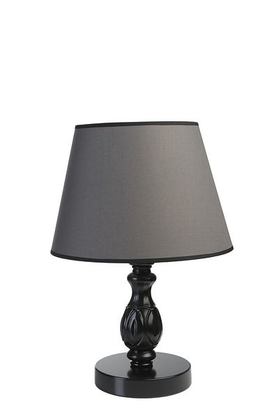 Lumexx Black Pramit Dark Gray Table Lamp with Lampshade - Olympic