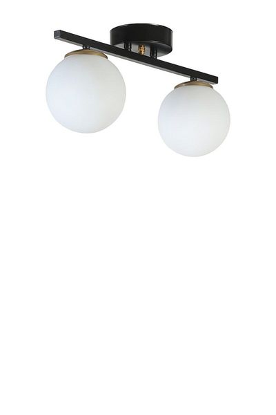 Lumexx Set of 2 Black and White Glass New Can Chandelier