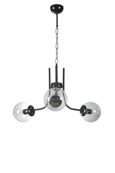 Lumexx Nevada 3-Piece Black Smoked Glass Chandelier
