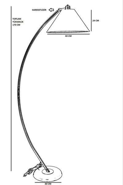 Lumexx Hilal Mat Krom Lambader Açık Hasır Gri Abajurlu