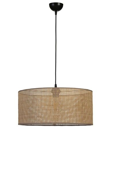 Lumexx Single Pendant Chandelier - Braided and Ratnan Lampshade