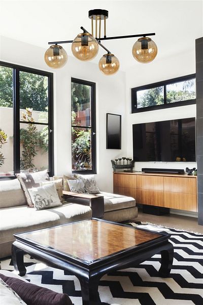 Lumexx OSLO Set of 4 Black Honey Glass Chandelier