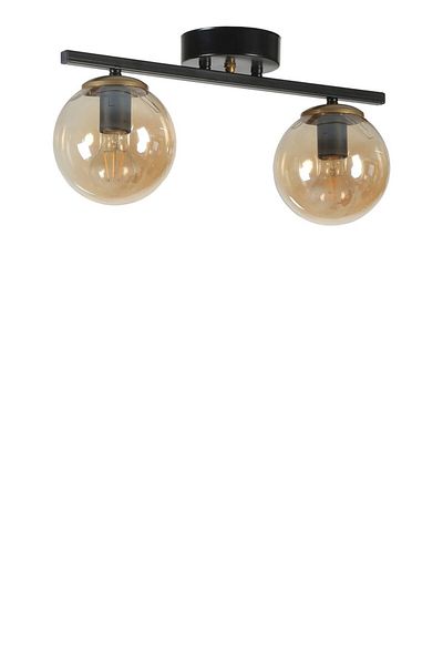 Lumexx Set of 2 Black Honey Glass New Can Chandelier