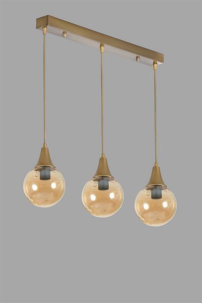 Lumexx AFRA 3 - Row Antique and Honey Glass Pendant Lamp